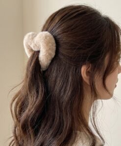 Fluffy Heart Scrunchie – Faux Fur Hair Tie