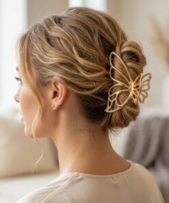 Gold Hollow Butterfly Metal Hair Claw Clip