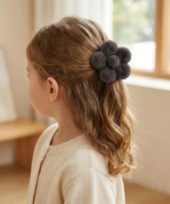 Fluffy Flower Scrunchie – Faux Fur Hair Tie