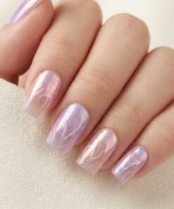 Cat-Eye Iridescent Pink and Lavender Press-On Nails