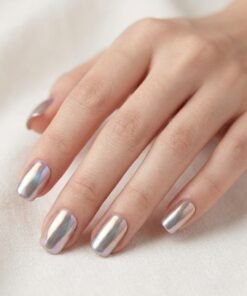 Cat-Eye Holographic Metallic Chrome Press-On Nails