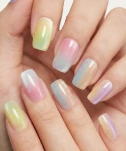 Cat-Eye Pastel Gradient Press-On Nails