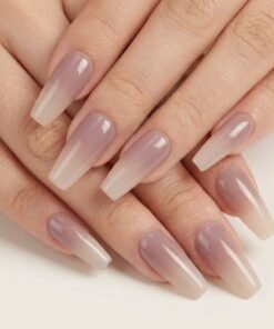 Cat-Eye Mauve and Nude Gradient Ombre Press-On Nails