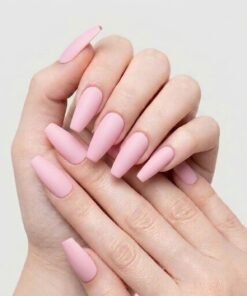Matte Light Pink Coffin Press-On Nails (24 Nails in Pack)