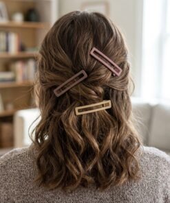 Geometric Open Rectangle Matte Hair Clips Set of 3