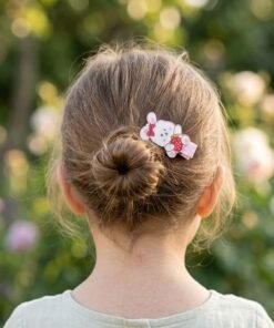 Bunny and Bear Strawberry Charm Hair Clips Set of 2